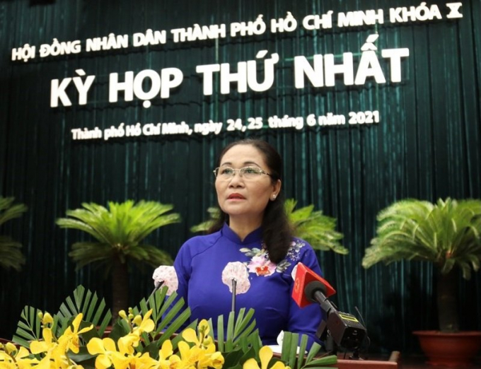 Bà Nguyễn Thị Lệ - chủ tịch HĐND TP.HCM khóa X nhiệm kỳ 2021-2026 - Ảnh: Trung tâm Báo chí