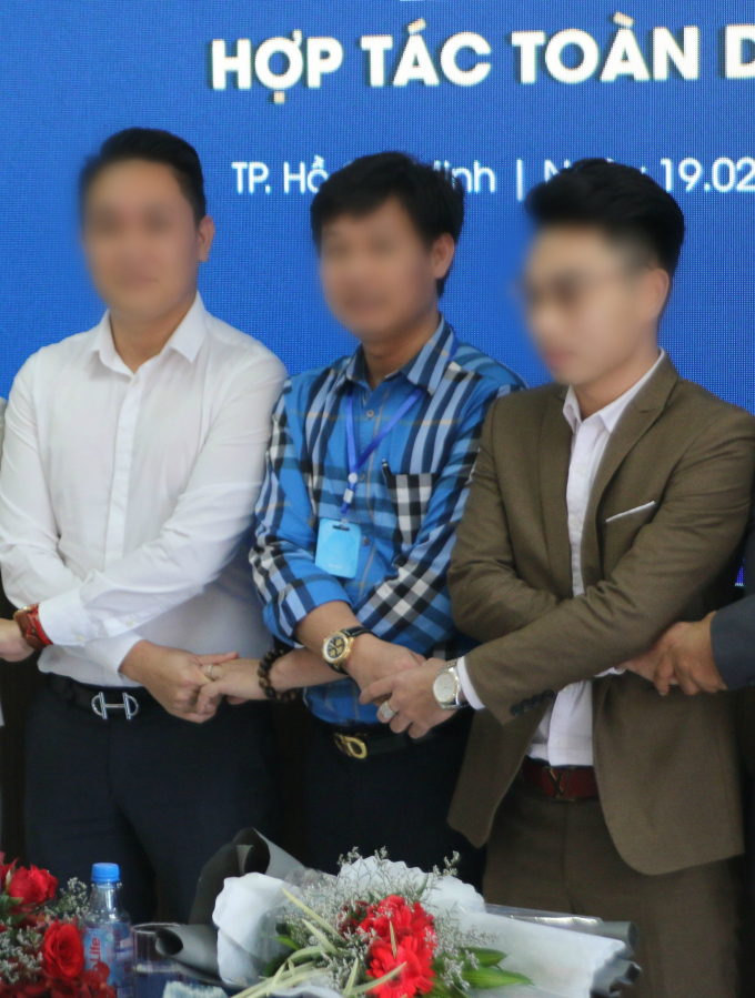 Từ trái qua: Phạm Việt Anh, Đào Văn Giang, Đỗ Thành Long trong ngày ký kết hợp tác.