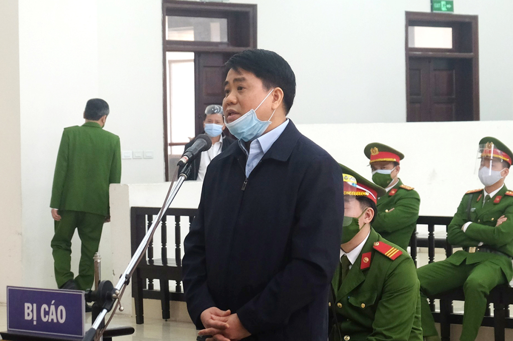 Ông Nguyễn Đức Chung, Cựu chủ tịch UBND TP Hà Nội tại phiên toà sơ thẩm.