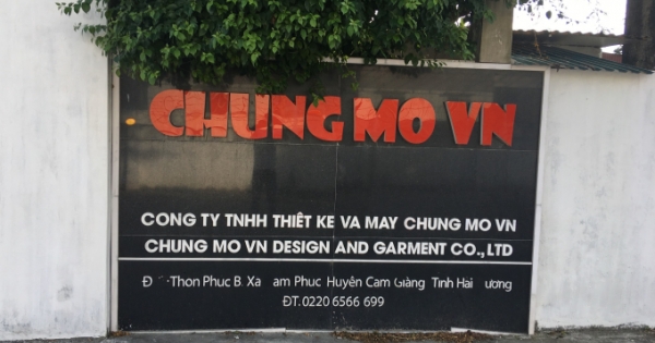 Hải Dương: Công ty may Chung Mo bị xử phạt 119 triệu đồng do xả thải vượt chuẩn