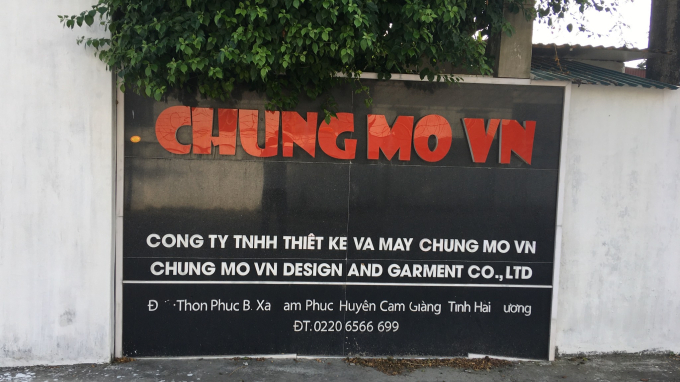 Công ty may Chung Mo bị xử phạt 119 triệu đồng do xả thải vượt chuẩn.