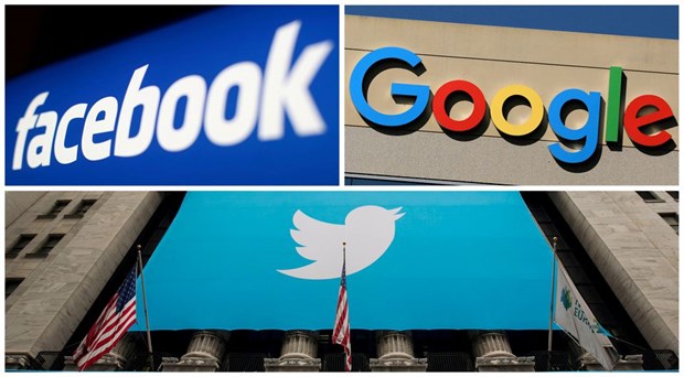 Logo của Facebook, Google và Twitter. (Nguồn: Reuters)