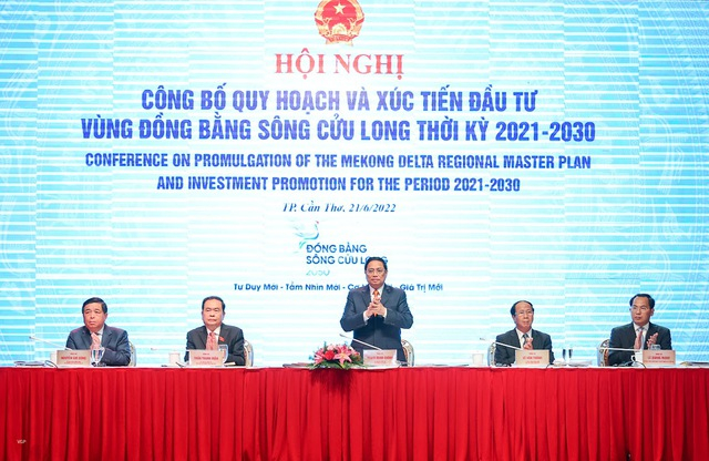 Thủ tướng Chính phủ Phạm Minh Chính chủ trì Hội nghị công bố quy hoạch và xúc tiến đầu tư vùng Đồng bằng sông Cửu Long thời kỳ 2021-2030 - Ảnh: VGP/Nhật Bắc