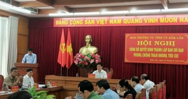 Đắk Lắk thành lập Ban Chỉ đạo Phòng chống tham nhũng, tiêu cực