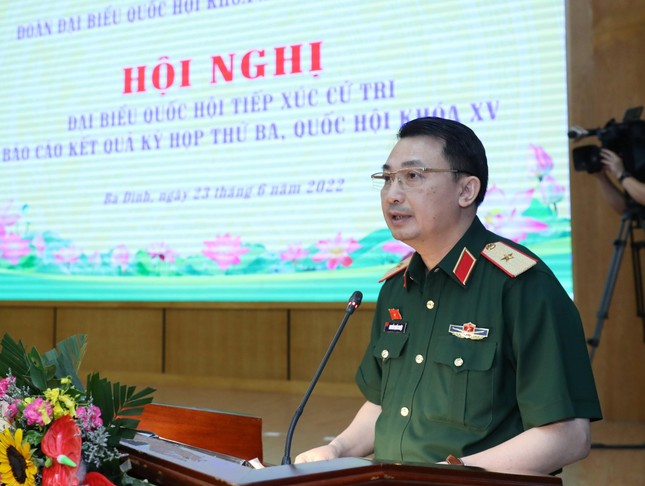 Đại biểu Quốc hội, Thiếu tướng Nguyễn Quốc Duyệt b&aacute;o c&aacute;o với cử tri kết quả kỳ họp thứ 3, Quốc hội kh&oacute;a XV.