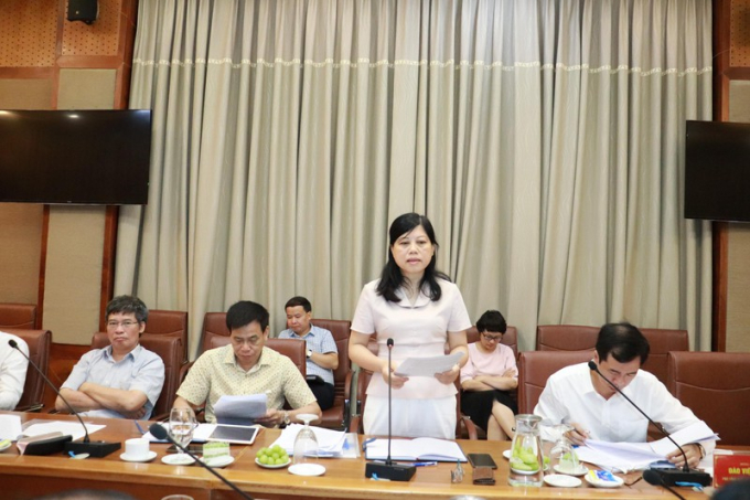 Đại diện BHXH Việt Nam trình bày báo cáo.