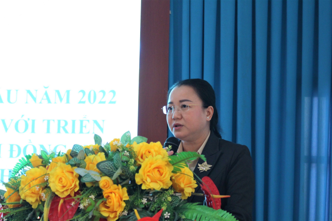 Đồng chí Võ Thị Xuân Đào – Giám đốc sở Tư pháp Đồng Nai phát biểu tại hội nghị.