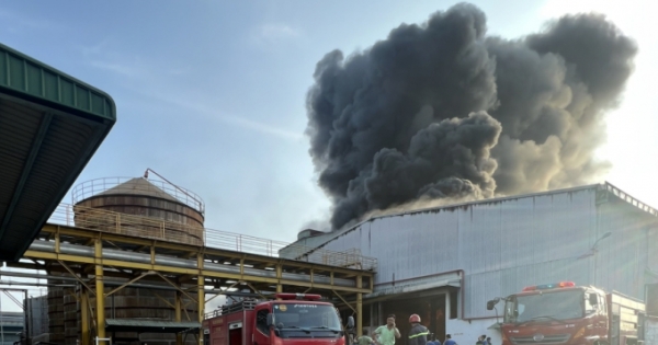 Cháy lớn ở công ty trong khu công nghiệp 2 Nhơn Trạch