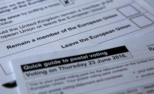 L&aacute; phiếu trong cuộc trưng cầu d&acirc;n &yacute; h&ocirc;m 23/6 ở Anh. (Ảnh: Reuters)