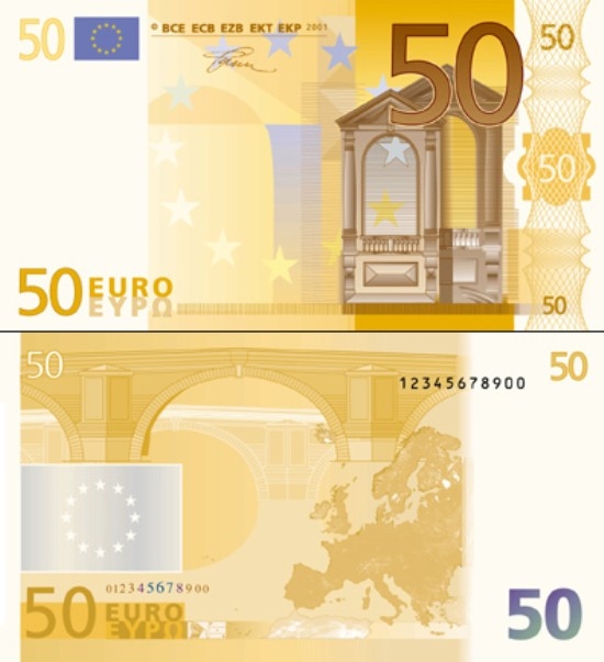 Đồng tiền 50 euro cũ. (Ảnh: ECB)