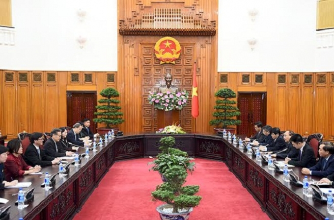 Thủ tướng Nguyễn Xu&acirc;n Ph&uacute;c đ&atilde; tiếp Bộ trưởng Bộ Ngoại giao Th&aacute;i Lan v&agrave; Chủ tịch Tập đo&agrave;n TCC, Th&aacute;i Lan.