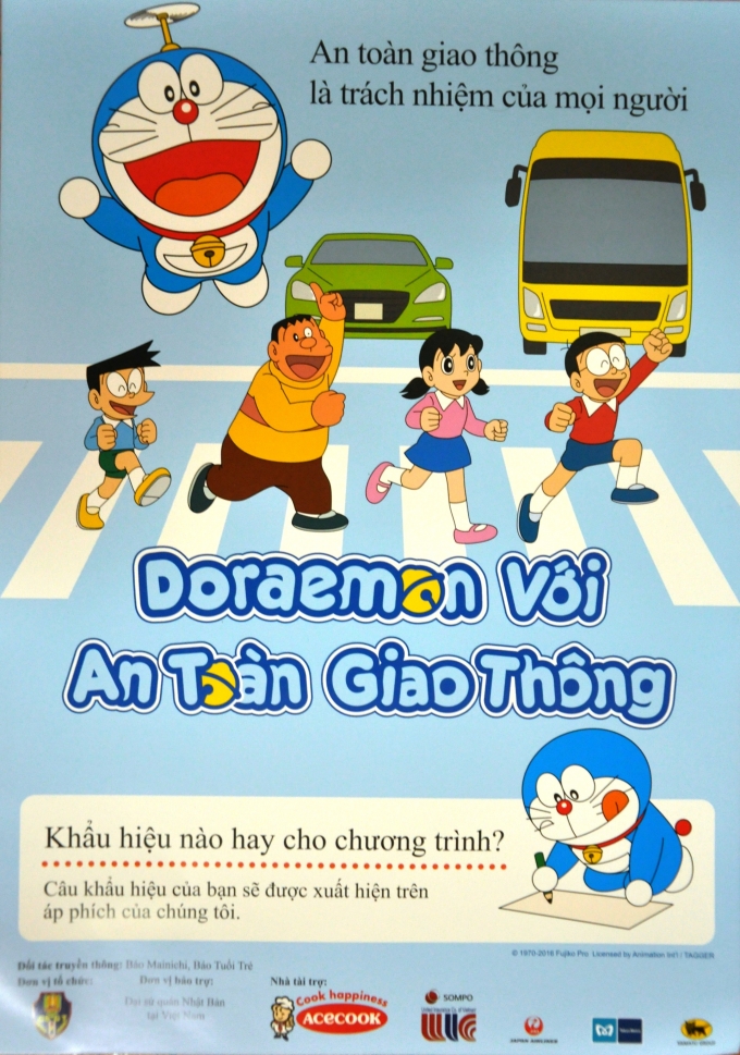 Cuộc thi s&aacute;ng t&aacute;c khẩu hiệu: &ldquo;Doraemon với An to&agrave;n giao th&ocirc;ng&rdquo; tại Việt Nam năm 2016