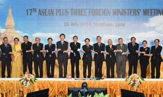 C&aacute;c Bộ trưởng tại Hội nghị Bộ trưởng Ngoại giao ASEAN+3. (Ảnh: Kyodo)