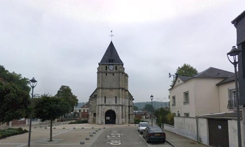 Nh&agrave; thờ ở Saint Etienne du Rouvray. (Ảnh:&nbsp;Le Figaro)