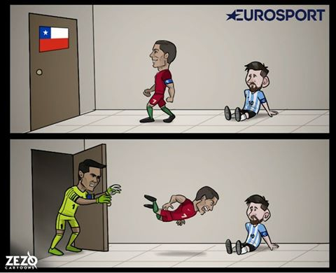 Cả C.Ronaldo v&agrave; Messi đều bị Chile