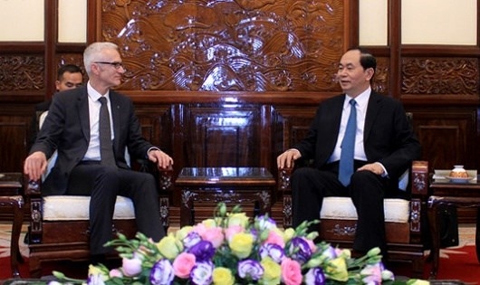 Chủ tịch nước Trần Đại Quang tiếp Tổng Thư ký Interpol
