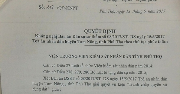 TAND huyện Tam Nông, Phú Thọ xét xử vi phạm thủ tục tố tụng?