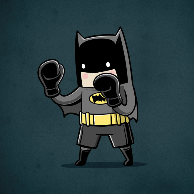 Chắc hẳn Batman rất hợp với boxing.