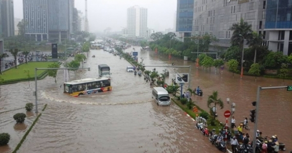 Có nơi lượng mưa lên hơn 120mm tại Hà Nội