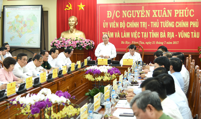 Thủ tướng Nguyễn Xu&acirc;n Ph&uacute;c tại hội nghị.
