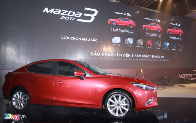 Mazda 3 2017 c&oacute; gi&aacute; b&aacute;n từ 690 triệu đồng ở Việt Nam. Ảnh: Zing.vn