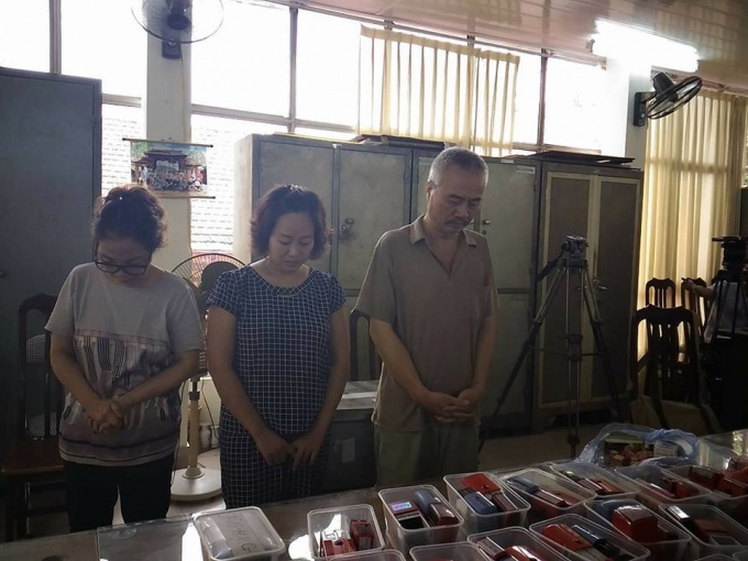 C&aacute;c đối tượng Ho&agrave;ng Lệ Hằng, Vũ Kim Oanh, Nguyễn Anh Tuấn &nbsp;tại thời điểm bị bắt năm 2016