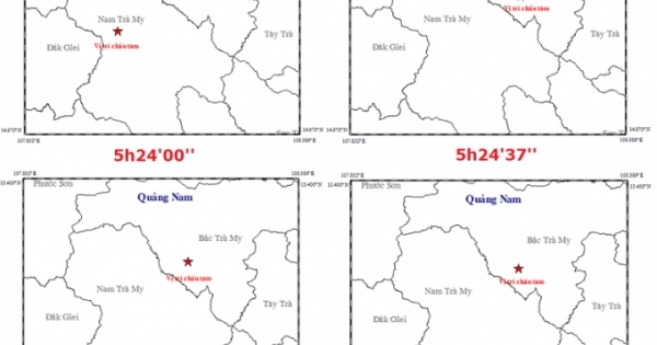 Tỉnh Quảng Nam hứng chịu 4 trận động đất chỉ trong 1 tiếng