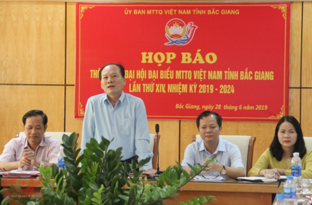 Họp báo thông tin Đại hội đại biểu Mặt trận Tổ quốc Việt Nam tỉnh Bắc Giang lần thứ XIV