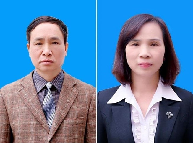 Hai bị can Phạm Văn Khuông và Triệu Thị Chinh.