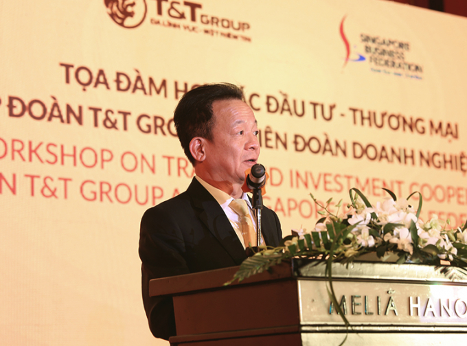 Ông Đỗ Quang Hiển - Chủ tịch HĐQT kiêm Tổng Giám đốc Tập đoàn T&amp;amp;T Group phát biểu tại buổi Tọa đàm.