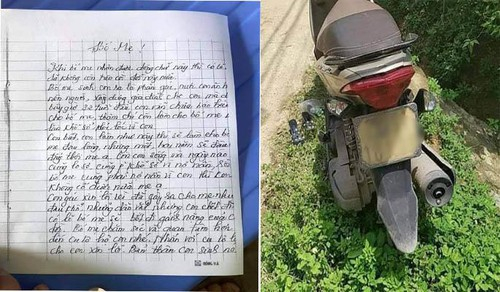 Nữ giáo viên để lại xe máy, lá thư tuyệt mệnh và lọ thuốc trừ sâu.