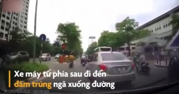 [Clip]: Điều khiển xe máy sai làn, vượt ẩu người đàn ông nhận "trái đắng"