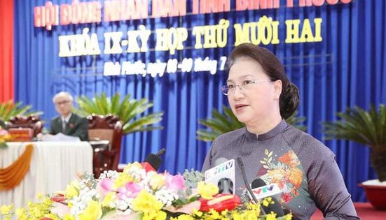 Chủ tịch Quốc hội Nguyễn Thị Kim Ngân tham dự Kỳ họp thứ 12, HĐND tỉnh Bình Phước khóa IX