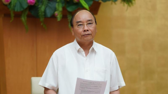 Thủ tướng Nguyễn Xuân Phúc phát biểu tại cuộc họp Thường trực Chính phủ ngày 10/7.