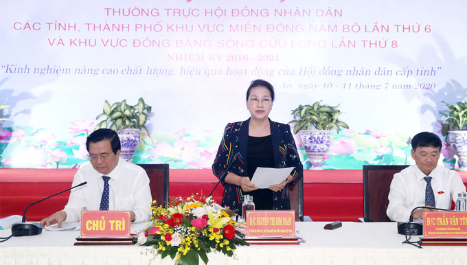 Chủ tịch Quốc hội Nguyễn Thị Kim Ngân tới dự và phát biểu tại Hội nghị