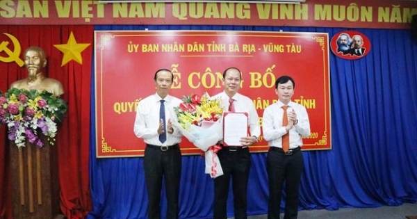 Bổ nhiệm Giám đốc Sở Tài nguyên & Môi trường tỉnh Bà Rịa - Vũng Tàu
