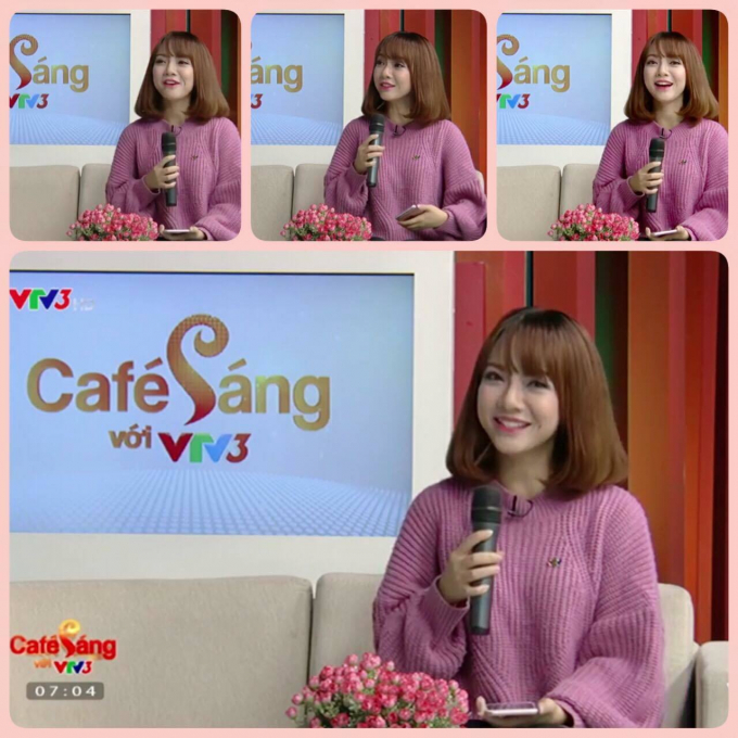 Thu Hương dẫn Cafe sáng với VTV3. Ảnh VietNamNet