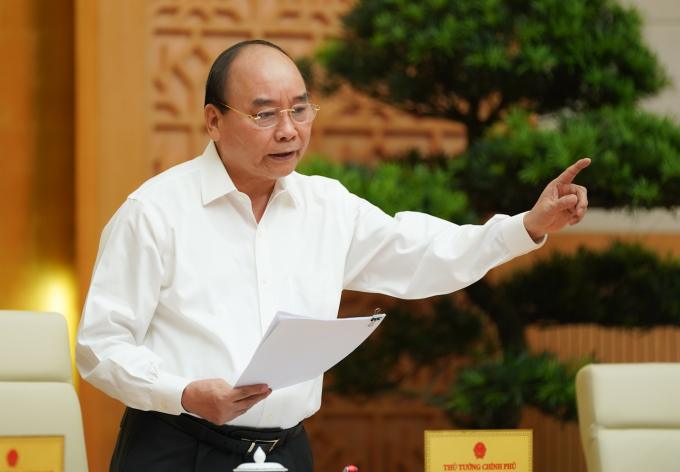 Thủ tướng Nguyễn Xuân Phúc phát biểu kết luận hội nghị. Ảnh: VGP/Quang Hiếu