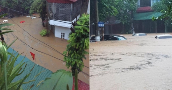 Mưa lũ khiến 3 người thương vong, thành phố Hà Giang ngập trong nước
