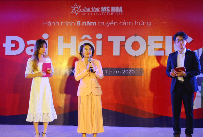 Bà Nguyễn Thị Giang - Tổng Giám đốc Công ty CP GD&amp;amp;ĐT IMAP Việt Nam phát biểu khai mạc cuộc thi.