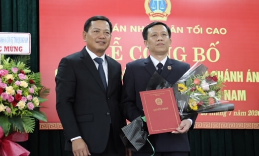 Bổ nhiệm tân Chánh án Tòa án nhân dân tỉnh Quảng Nam và TP Đà Nẵng