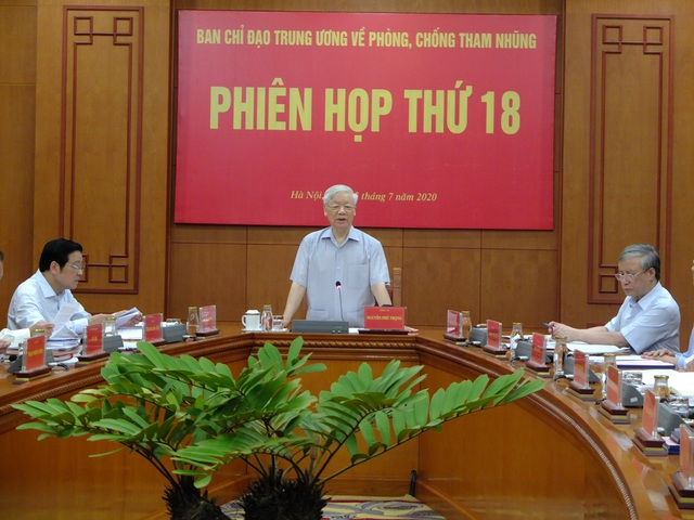 Tổng Bí thư, Chủ tịch nước Nguyễn Phú Trọng chủ trì phiên hộp của Ban chỉ đạo Trung ương về phòng chống tham nhũng.