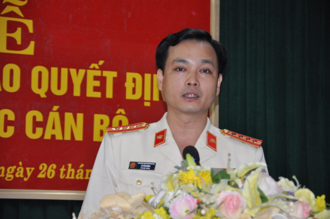 Ông Lê Văn Đông, tân Viện trưởng VKSND tỉnh Thanh Hóa phát biểu nhận nhiệm vụ