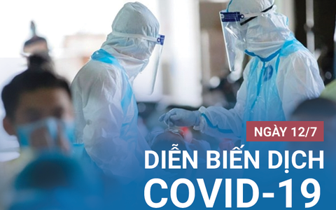 Ngày 12/7, Việt Nam ghi nhận 2.367 ca nhiễm Covid-19