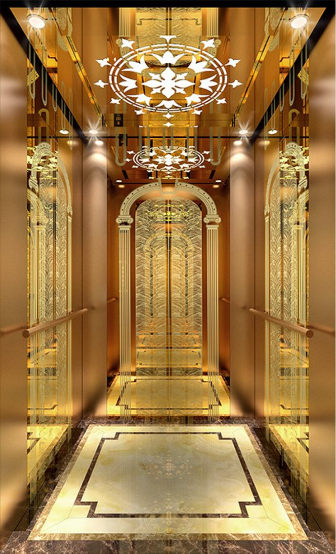 Một thiết kế cabin thang máy mang màu sắc của sự thịnh vượng cho gia chủ (ảnh: FUJIALPHA)