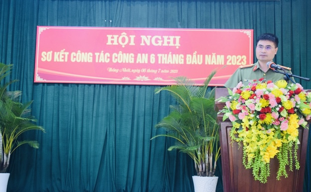 Thượng tá Nguyễn Mạnh Toàn - Phó Giám đốc Công an tỉnh Đồng Nai phát biểu chỉ đạo.