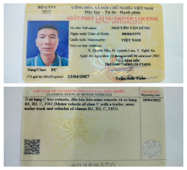 Thanh Hoá: Khởi tố một đối tượng sử dụng giấy phép lái xe giả