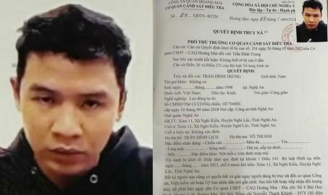 Truy nã đối tượng Trần Đình Trung về tội hiếp dâm