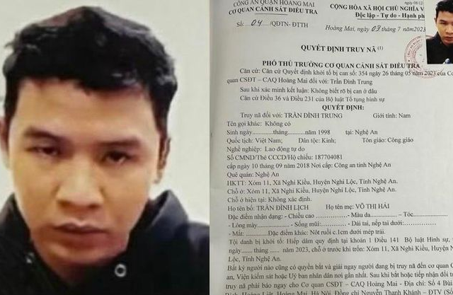 Truy nã đối tượng Trần Đình Trung về tội hiếp dâm
