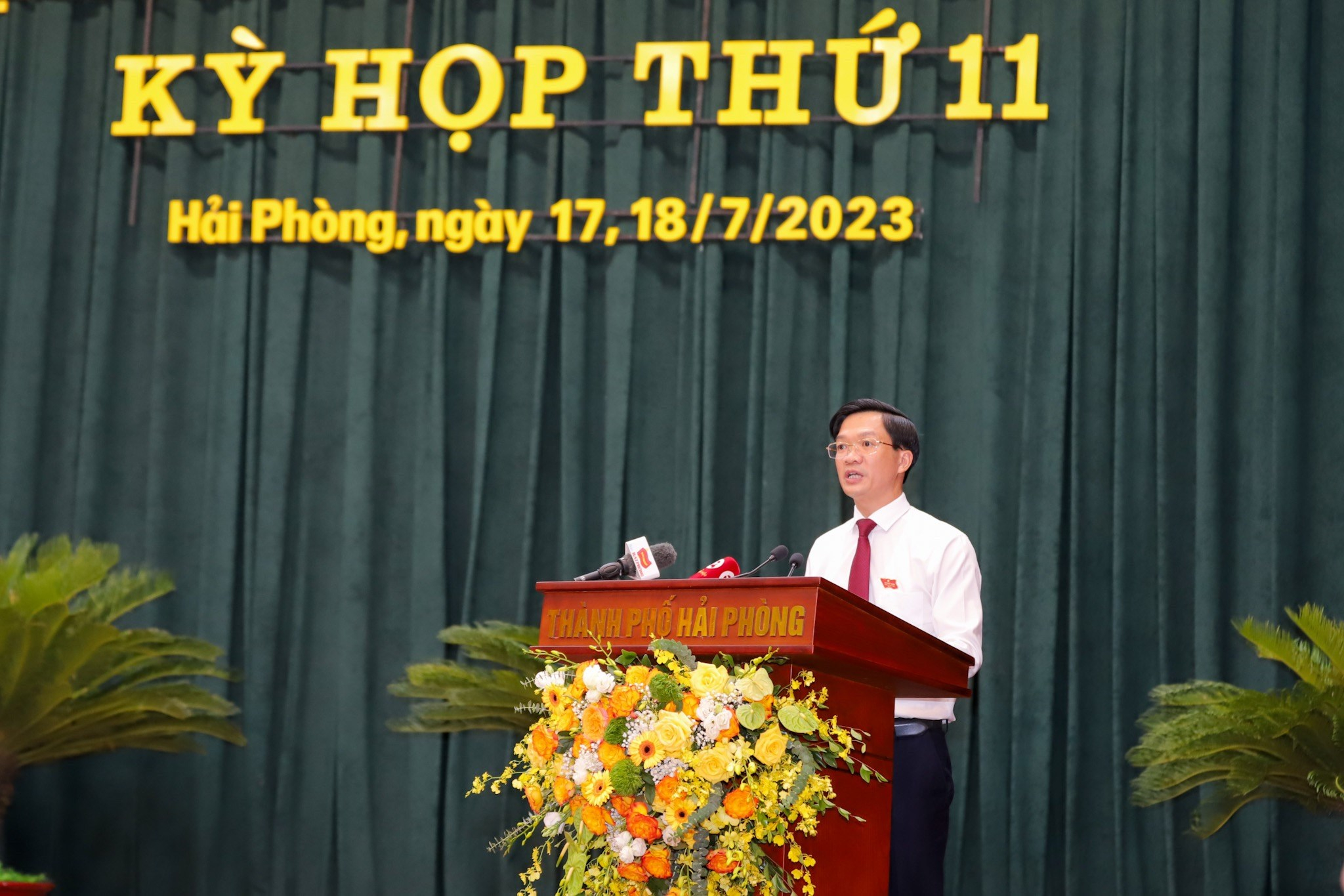 UVTW Đảng, Bí thư Thành ủy Hải Phòng Lê Tiến Châu phát biểu, chỉ đạo Kỳ họp thứ 11 HĐND TP Hải Phòng